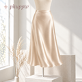 phuppw™ Camille Bias-Cut Satin Midi Skirt