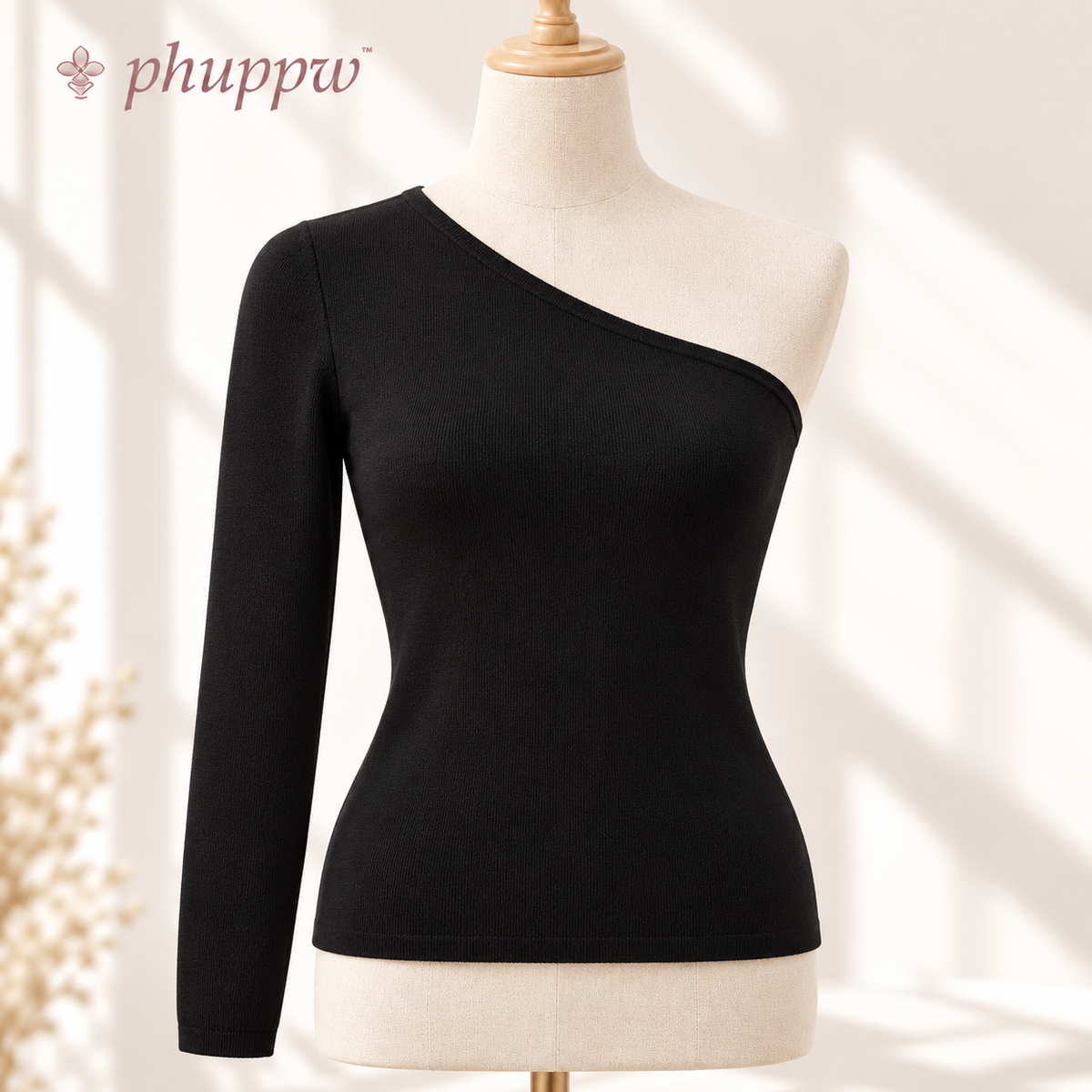 phuppw™ Noelle One-Shoulder Knit Top