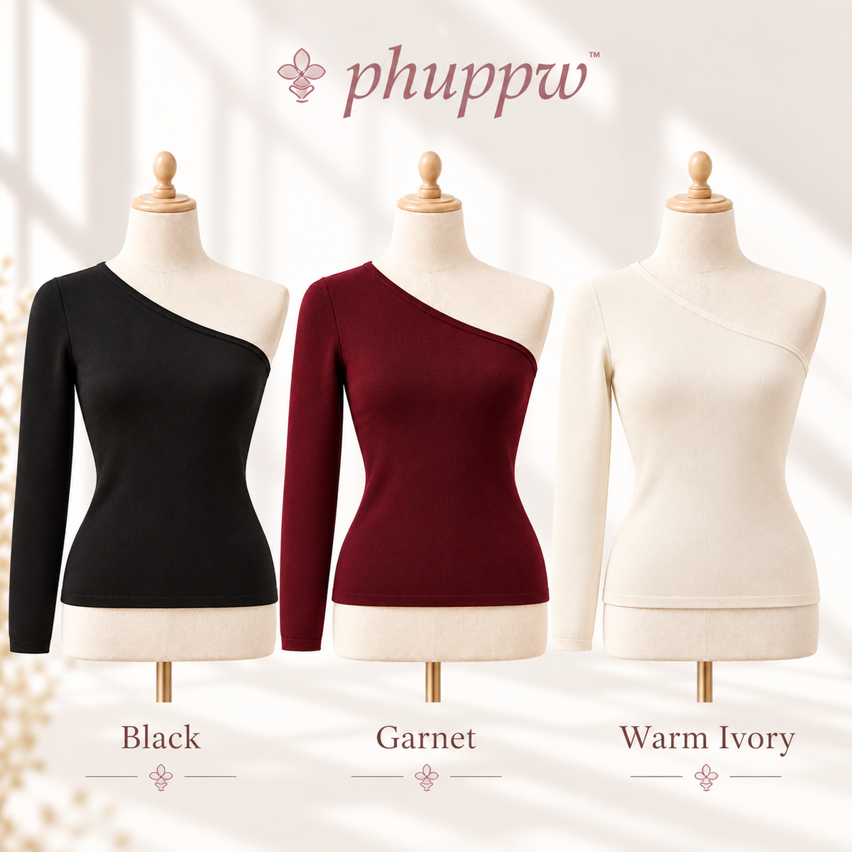 phuppw™ Noelle One-Shoulder Knit Top