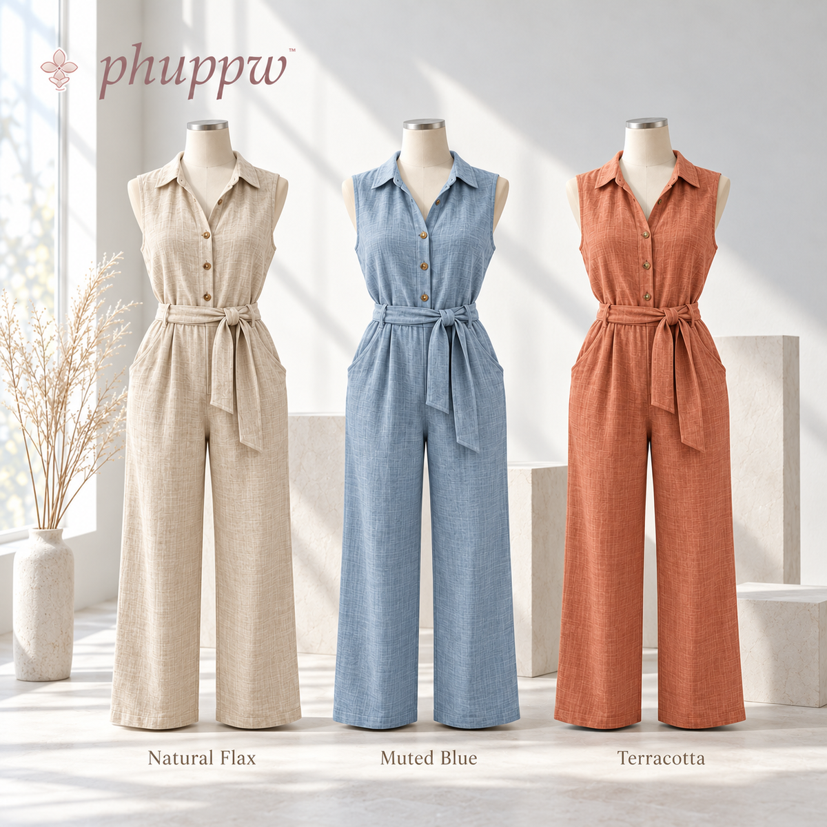 phuppw™ Blair Linen-Blend Jumpsuit
