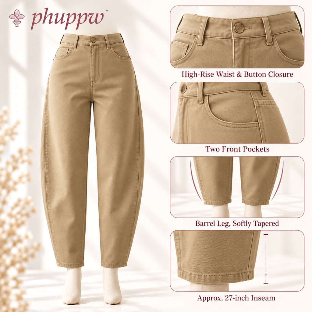 phuppw™ Harper Barrel-Leg Twill Pants