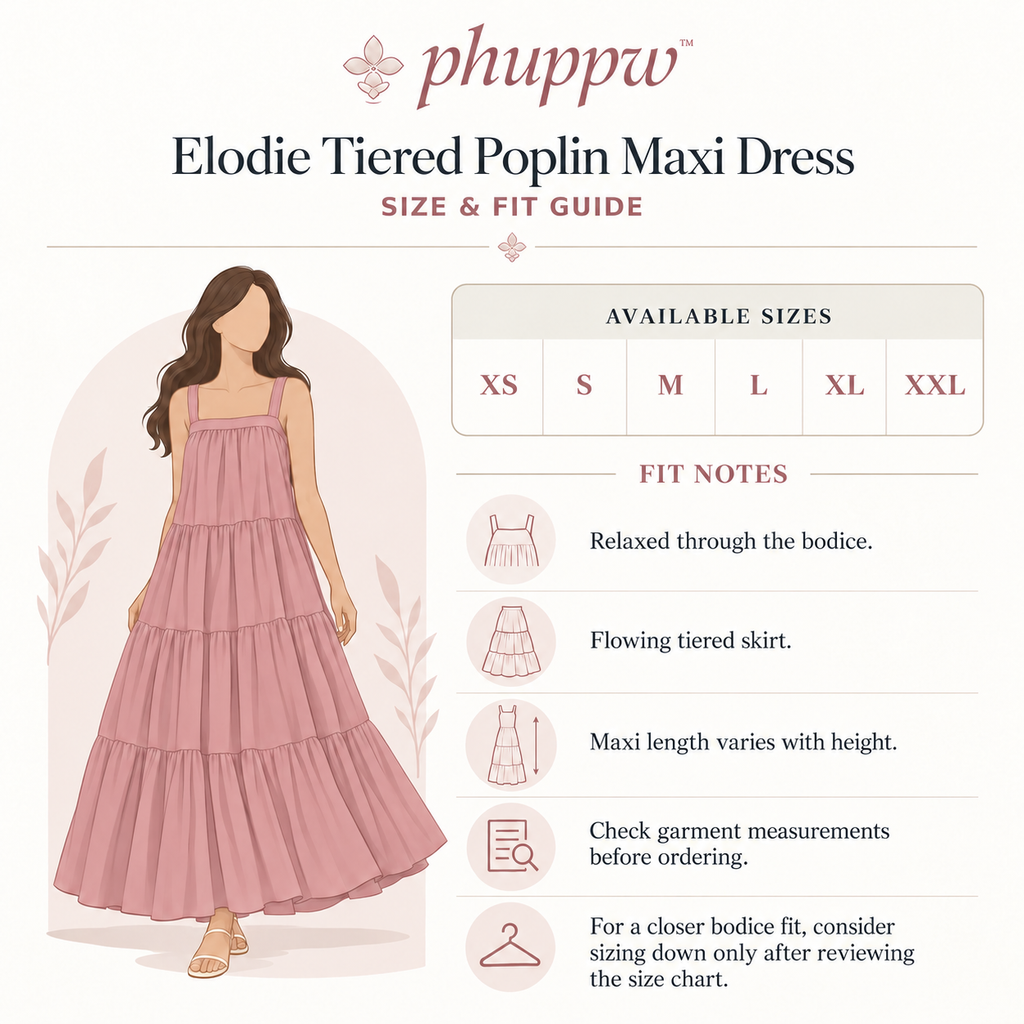 phuppw™ Elodie Tiered Poplin Maxi Dress