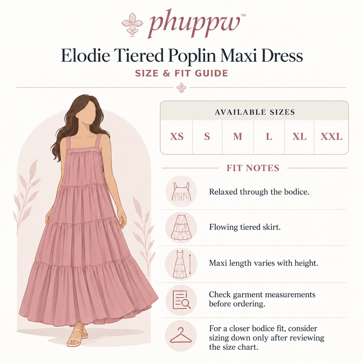 phuppw™ Elodie Tiered Poplin Maxi Dress