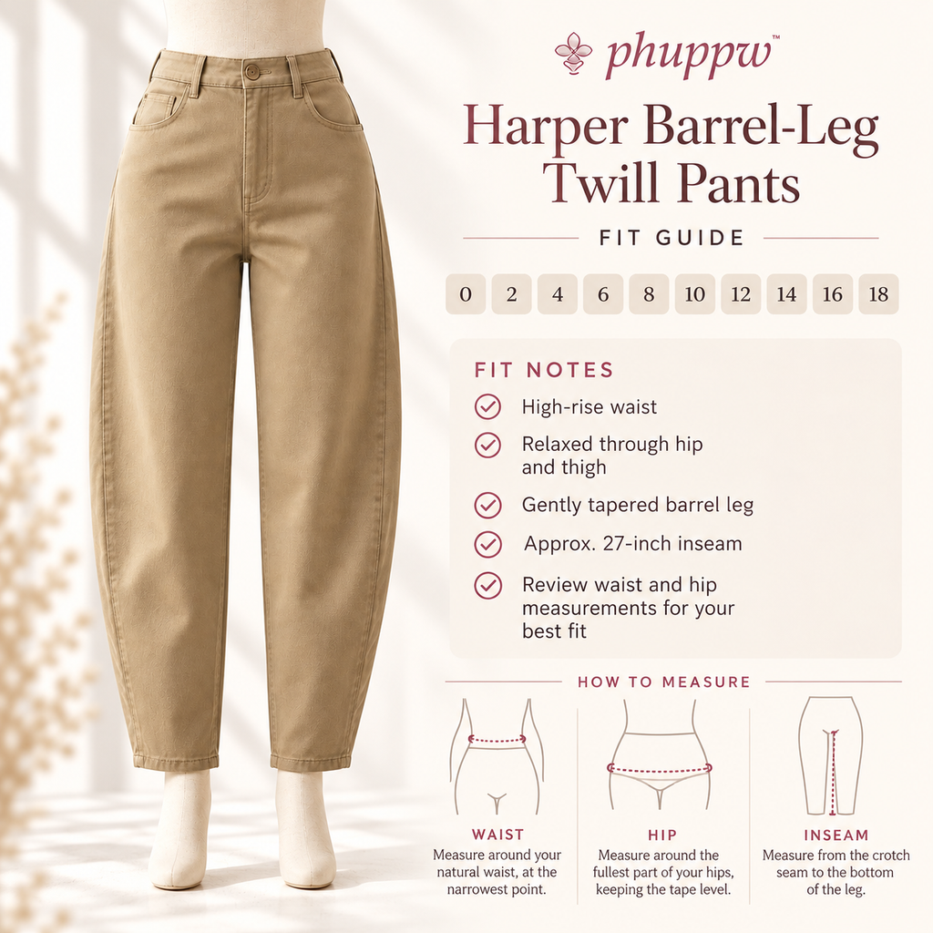 phuppw™ Harper Barrel-Leg Twill Pants