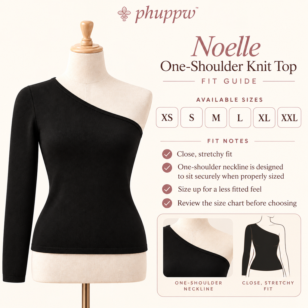 phuppw™ Noelle One-Shoulder Knit Top