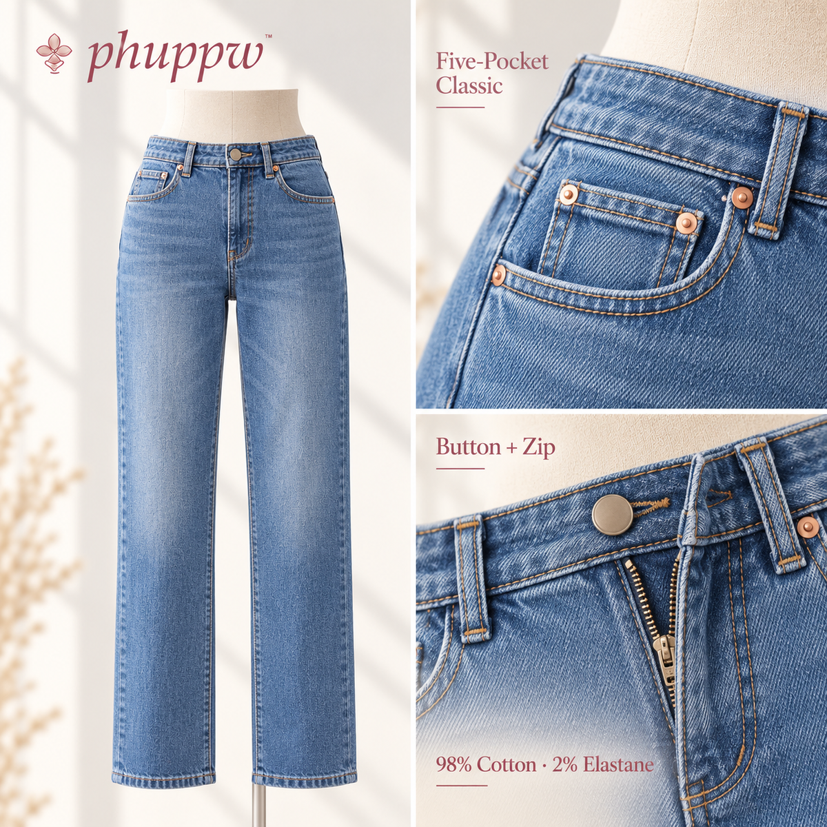 phuppw™ Rowan Straight-Leg Jeans