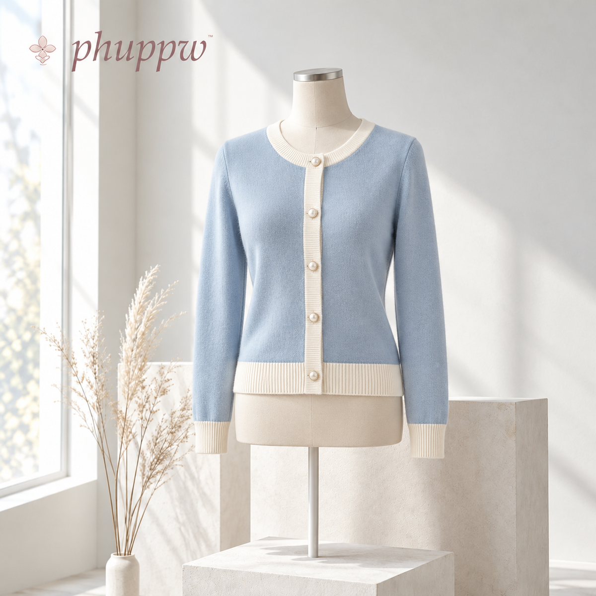 phuppw™ Sloane Contrast-Trim Cardigan
