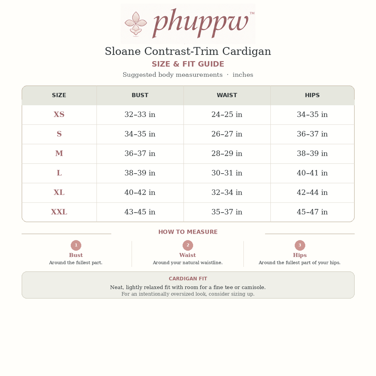phuppw™ Sloane Contrast-Trim Cardigan